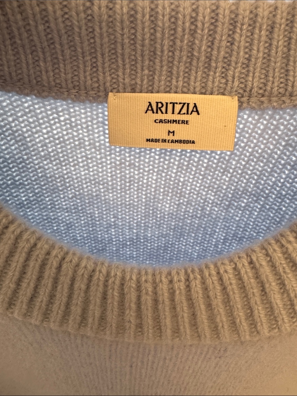 Aritzia Cashmere Crewneck Sweater - Tan